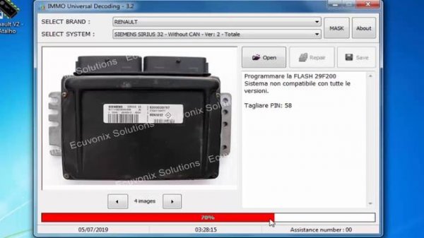 Decode IMMO OFF Siemens Sirius 32 Renault