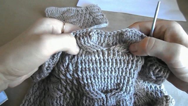 Кофта с косами 2 часть Вязание переда и спинки смотреть онлайн