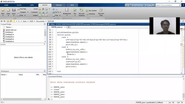 Demo Final Project PSD (GUI MATLAB) - FIR LOW PASS FILTER dalam DOMAIN WAKTU смотреть онлайн