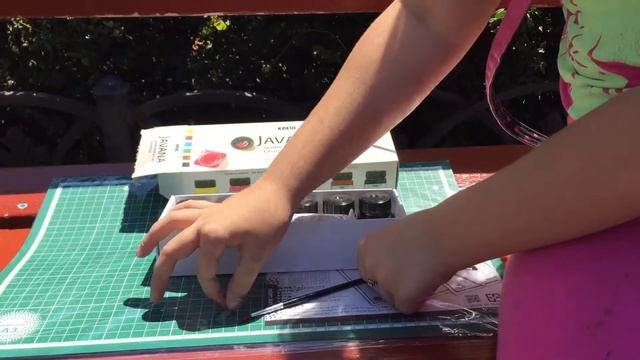 Набор красок по шелку Javana (6цв х20мл + гутта 20мл + кисть + шаблон) KR-81600