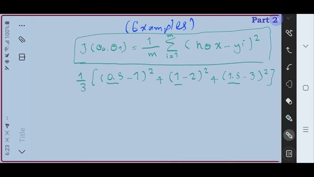 Examples on Cost Function Intuition In Linear Regression