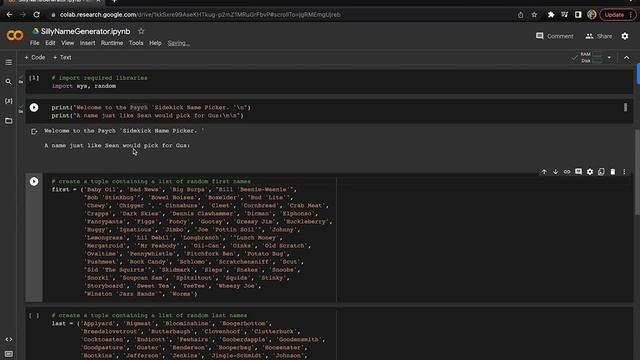 Python Projects - Silly Name Generator #1 смотреть онлайн