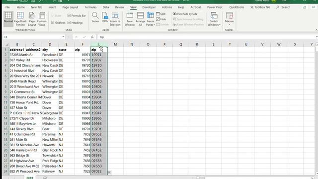 Excel 2016 - How to add a zero to a zip code for states like New Jersey in a spreadsheet смотреть онлайн