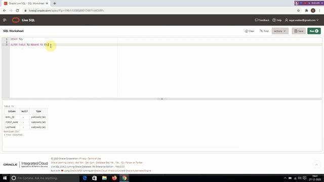 How to rename table in Oracle? смотреть онлайн
