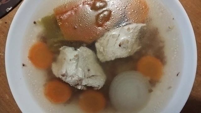 Суп куриный с гречкой.