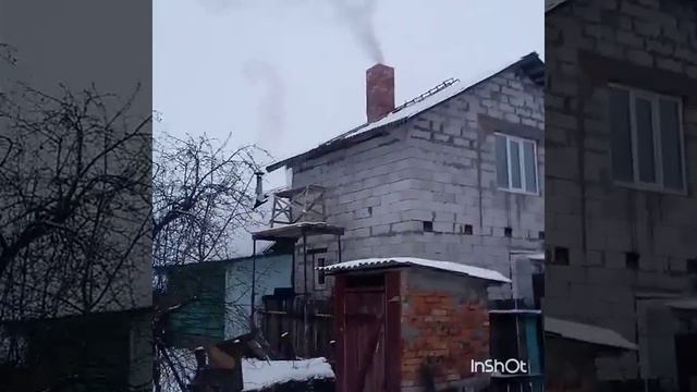 Первая растопка печи дровами. смотреть онлайн