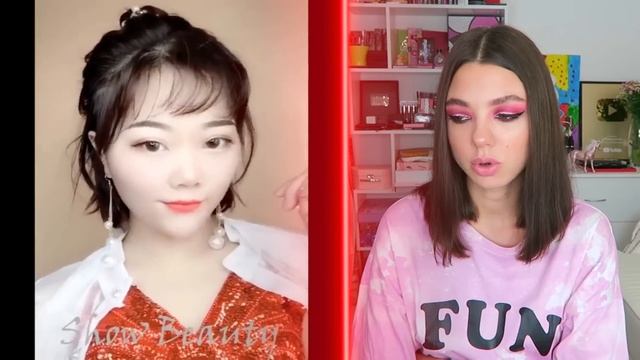 Нереальная сила Макияжа! Смотрю азиатский вирусный макияж смотреть онлайн
