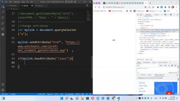 Learn JavaScript DOM , Change Attributes method  and  Check Attributes