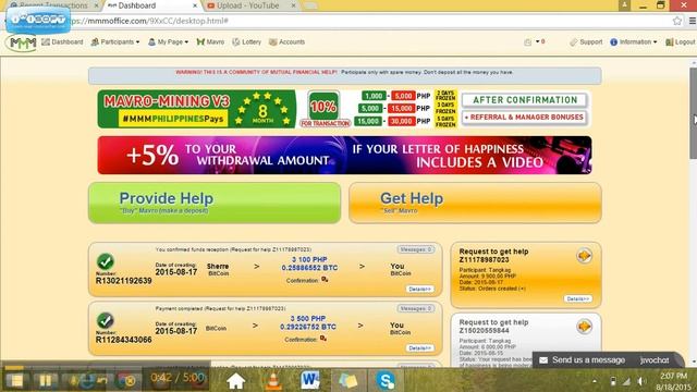 “Help from MMM Global (08.17.2015)20 Php 9,900.00 смотреть онлайн
