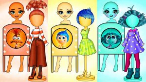 С кем Радость, Гнев, Зависть из Головоломка 2 Inside Out 2 поменяются одеждой? | Идеи из бумаги DIY