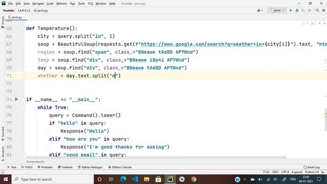 [Part-4] ? How To Get Weather Forecast Using Jarvis AI In Python | J.A.R.V.I.S смотреть онлайн