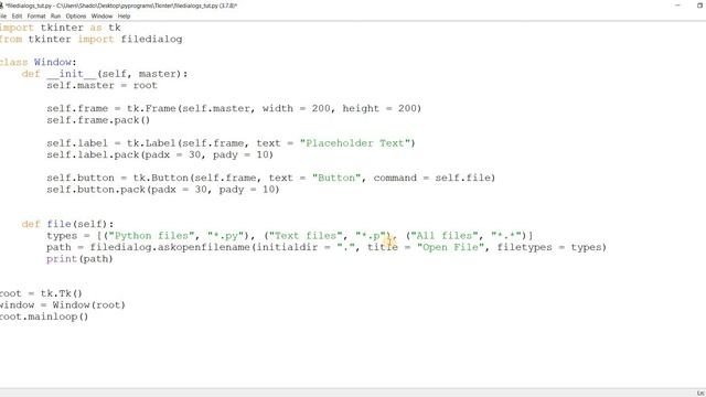 File Dialogs in Tkinter смотреть онлайн