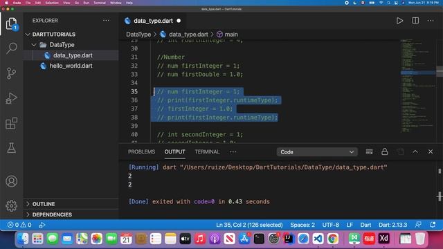 Dart Programming Language Tutorial for Beginners #2 Data Type & Variable смотреть онлайн