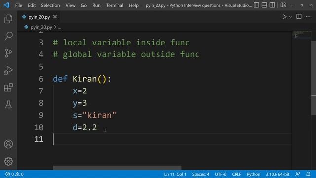 How to Find Local Variables in a Function | Python Interview Questions in Telugu смотреть онлайн