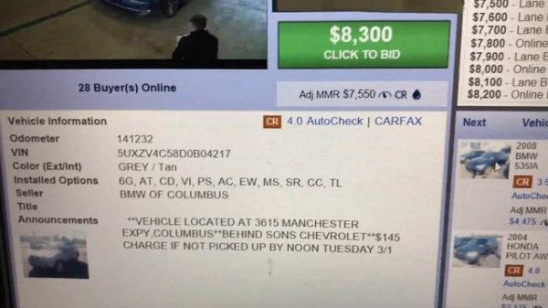 Online car auction POV    New car trade ins bmw