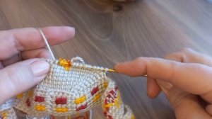 Вязаные тапочки "Листопад "??? Часть 1. Вяжем мысок ?тунисским крючком