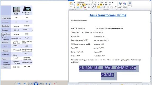 Asus transformer prime VS Apple Ipad 2 [HD] смотреть онлайн