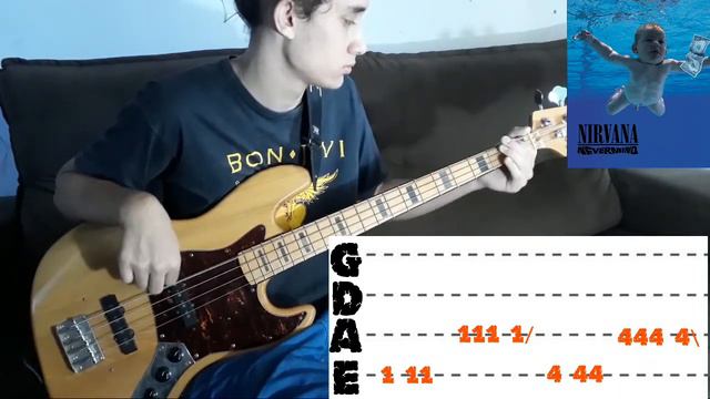 nirvana:smells like teen spirit(bass cover+tab) смотреть онлайн