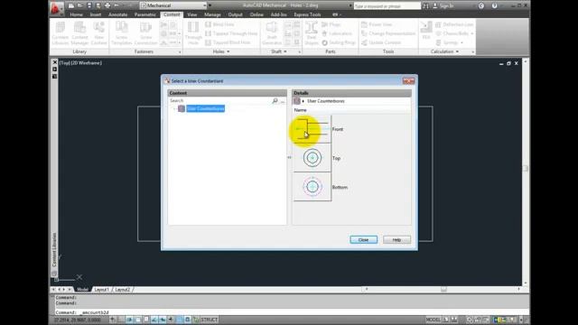 AutoCAD Mechanical 2012 Tutorial Adding Counterbored and Countersunk Holes YouTube смотреть онлайн