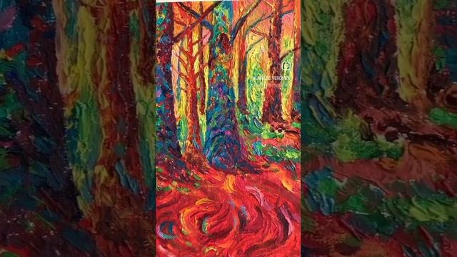 Так бы выглядел лес на другой планете ?✨?? картина масляными красками ? смотреть онлайн