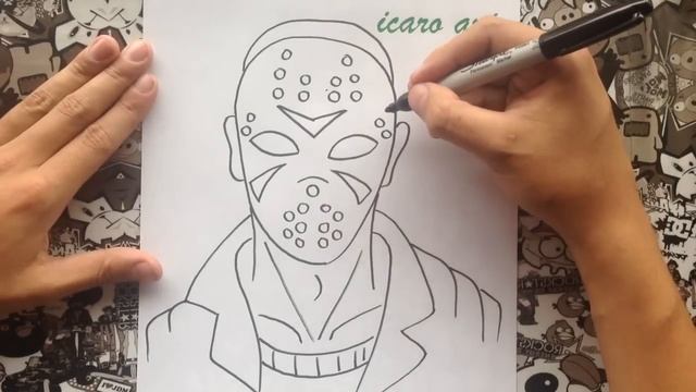 Como dibujar a jason | how to draw jason terror смотреть онлайн
