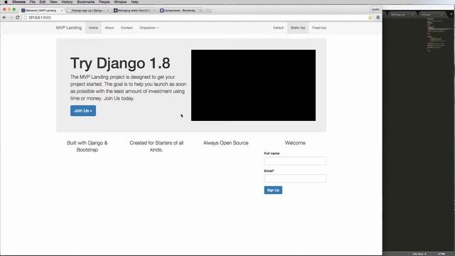 Try Django 1.8 Tutorial - 24 of 42 - CSS with Blocks - Learn Django смотреть онлайн