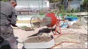 Приставка к бетономешалке для просеивания песка, земли, торфа и тд