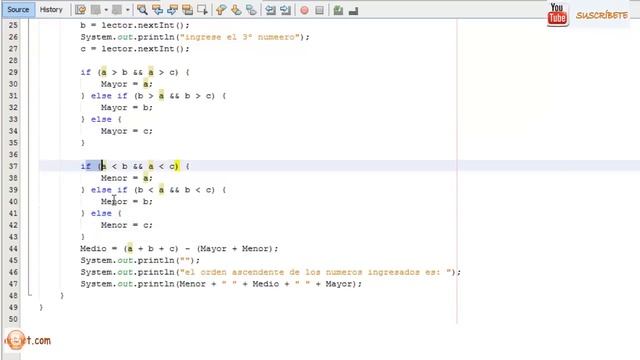 Como ordenar 3 numeros ascendente o descendente en java смотреть онлайн