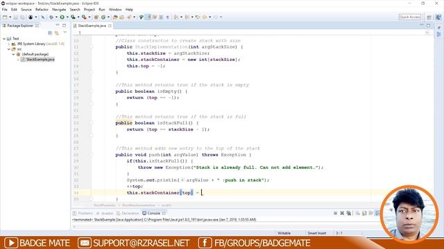 Data Structure - Stack Implementation In Simple Array Based In Java Code Example смотреть онлайн