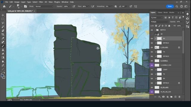 Blender to Photoshop: TOTK: Gleeok Battle Digital Painting Timelapse смотреть онлайн