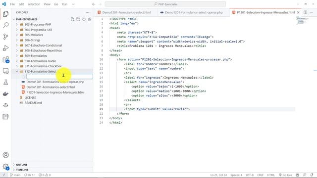 PHP Esenciales: 36 PROBLEMA Determinar Nivel Ingresos Mensuales de una Persona Control Tipo select смотреть онлайн