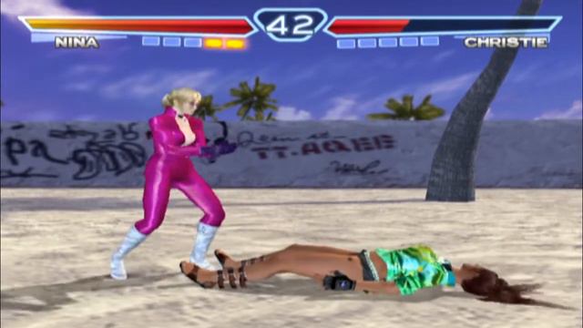 Tekken 4 Nina Pink Outfit Humiliates Christie 5 round on Beach смотреть онлайн