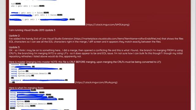 Git + Windows + Visual Studio Merge Conflicts Caused by Line Ending Issues between branches смотреть онлайн