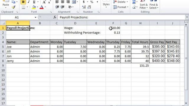 Excel 2010 Tutorial The Formula Bar Microsoft Training Lesson 1.10 смотреть онлайн