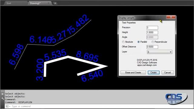 DISPLAYLEN – Display Polyline Segment Lengths смотреть онлайн