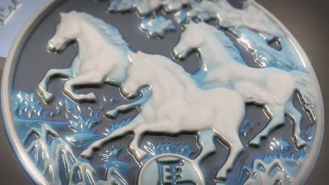 Rwanda 2014 1000Fr Lunar Horse Agate 3oz Silver Proof смотреть онлайн