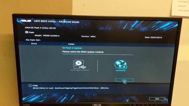 BIOS update ASUS A320M-K prime for a RYZEN 5 3600 CPU смотреть онлайн