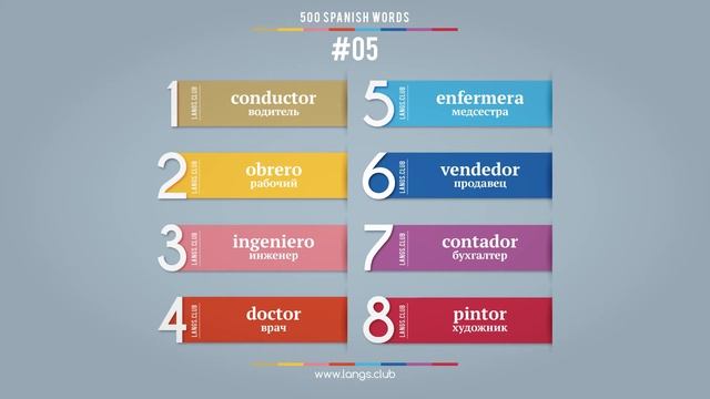#05 - Испанский язык - 400 слов. Изучаем испанский язык самостоятельно. смотреть онлайн