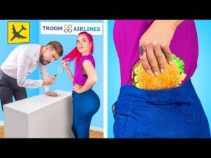 Как пронести еду в самолёт _ Смешные трюки с едой.mp4