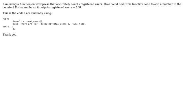 Wordpress: How to add number to wordpress count function? смотреть онлайн