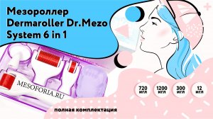 Комплектация мезороллера Dermaroller Dr.Mezo System 6 in 1 (720 игл, 1200 игл, 300 игл, 12 игл)