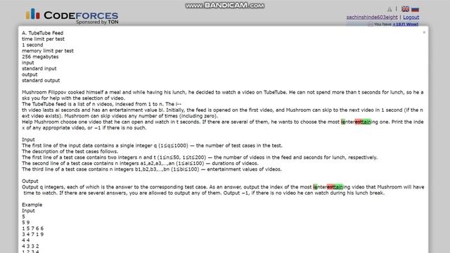 A. TubeTube Feed | Codeforces Round 867 (Div. 3) | Solution Code in Comment | JAVA. смотреть онлайн