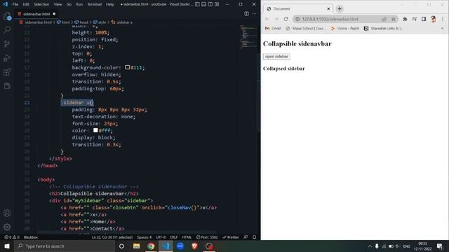 collapsible sidenavbar | collapsed sidebar CSS смотреть онлайн