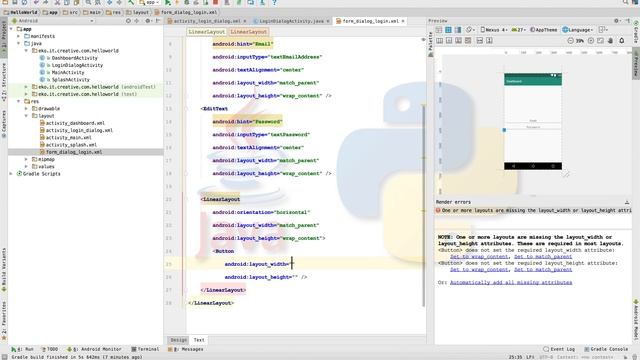 Tutorial Android Studio Basic UI Login Dialog смотреть онлайн