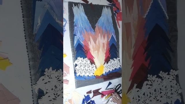 Жилет в технике пэчворк. Заготовка переда. смотреть онлайн