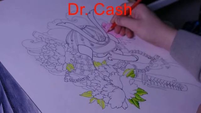 Рисунок Японского демона Тэнгу, маркерами Kopik смотреть онлайн