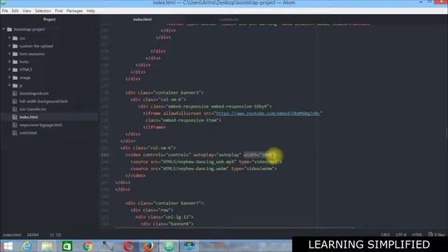 Insert video in Bootstrap with embed source code and video tag - Beginners tutorial смотреть онлайн