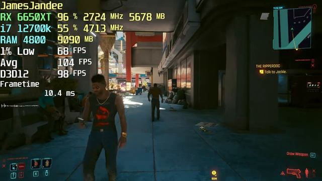 Cyberpunk 2077 1.6 1080p Ultra RX 6650 XT i7 12700k September 2022 смотреть онлайн