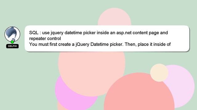 SQL : use jquery datetime picker inside an asp.net content page and repeater control смотреть онлайн