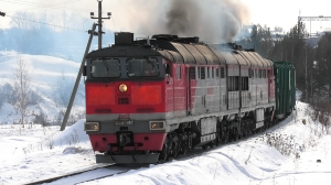 "Знатно надымил". 2ТЭ116К-1107 с грузовым поездом